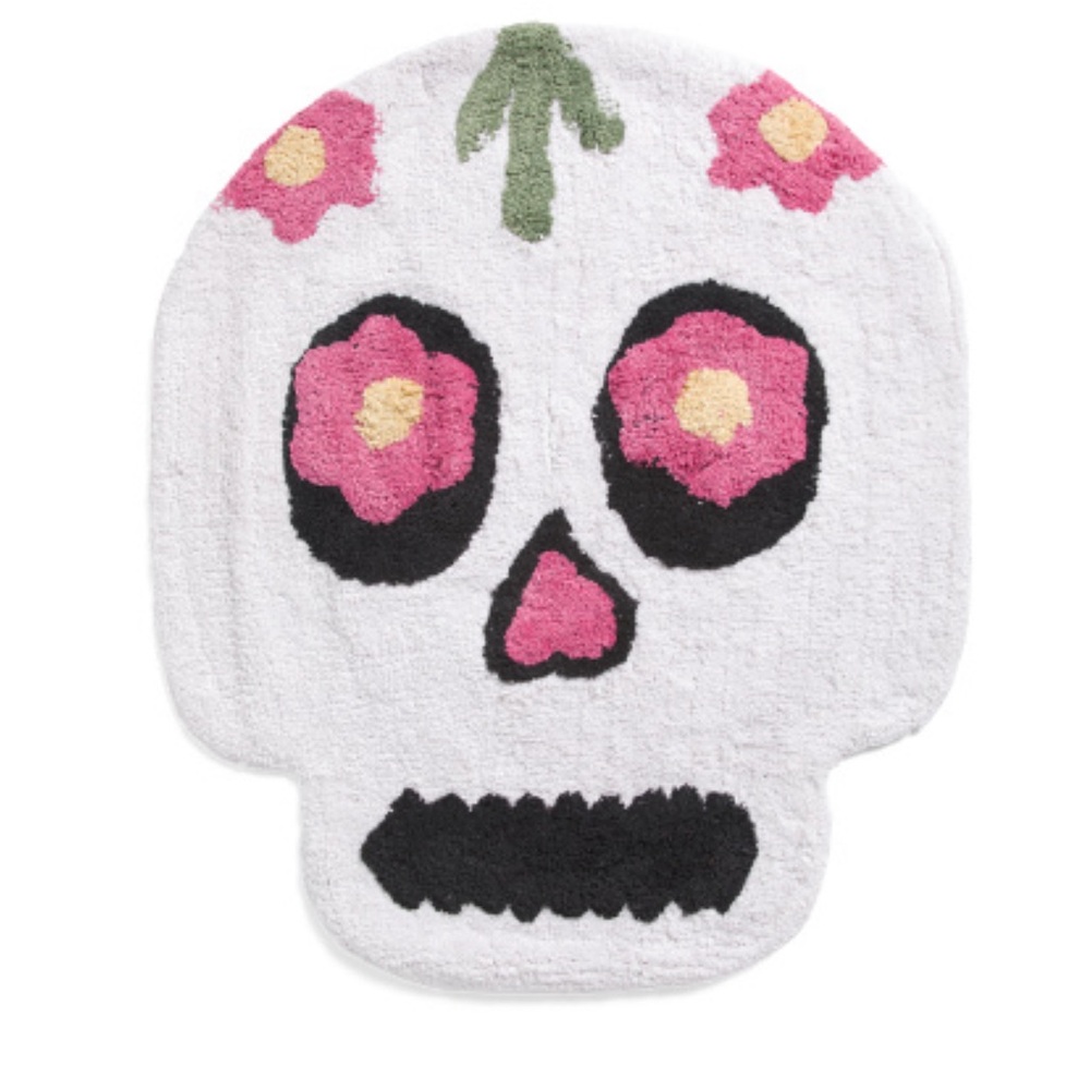 VISTA HOME FASHIONS 27x32 Figural Floral Skull Rug